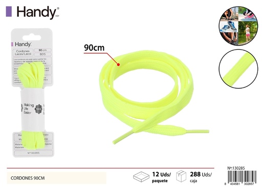 [130285] Cordones planas amarillas fluorescentes de 90 cm - Accesorios para calzado