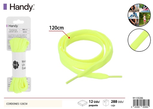 [130286] Cordones planas amarillas fluorescentes de 120 cm - Accesorios para calzado
