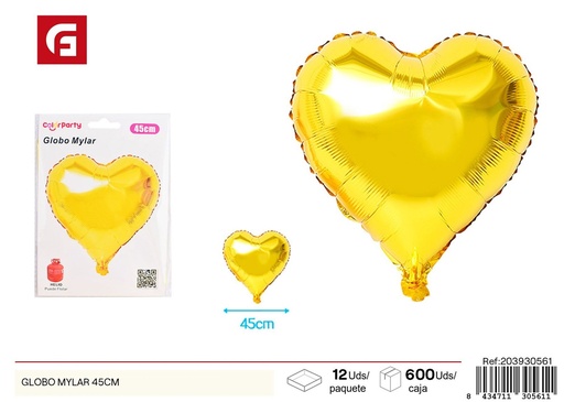 [203930561] Globo Mylar en forma de corazón 45 cm - Decoración de fiesta