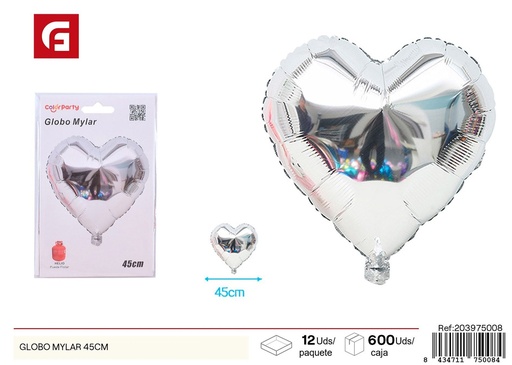 [203975008] Globo Mylar en forma de corazón 45 cm - Decoración de fiesta