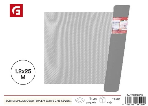 [131716155] Bobina malla mosquitera Effective gris 1.2x25 m - Accesorios de jardín
