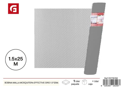 [131716156] Bobina malla mosquitera Effective gris 1.5x25 m - Accesorios de verano y mosquiteras