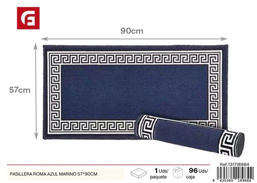 [131718984] Pasillera Roma azul marino 57x90 cm - Alfombras decorativas y textiles para el hogar
