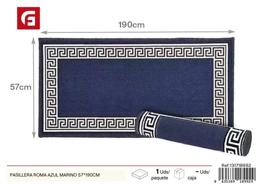 [131718992] Pasillera Roma azul marino 57x190 cm - Alfombras decorativas y textiles para el hogar