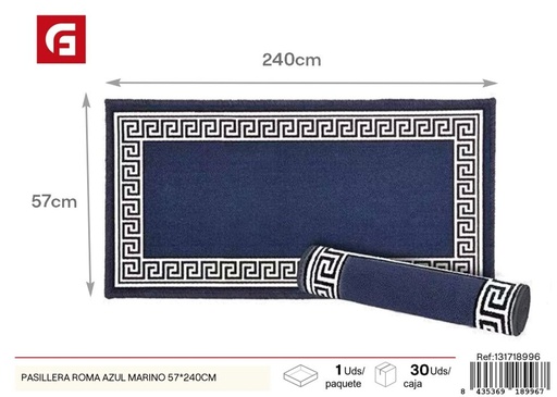 [131718996] Pasillera Roma azul marino 57x240 cm - Alfombras decorativas y textiles para el hogar