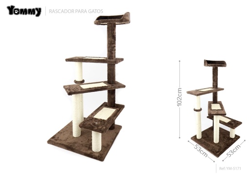 [YM5171] Rascador para gatos nuevo 53x53x102 cm - Mobiliario para gatos