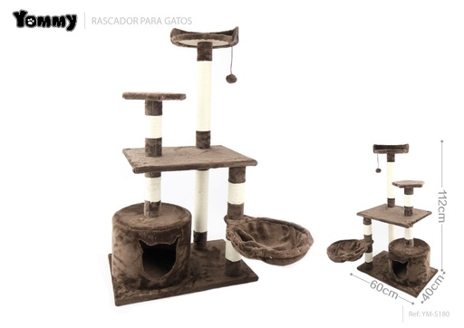 [YM5180] Rascador para gatos nuevo 60x40x112 cm - Mobiliario para gatos