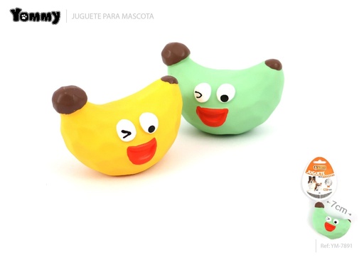 [YM7891] Juguete de banana de látex para mascotas 7 cm - Juguetes entretenidos para felinos