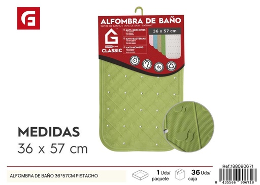 [188090671] Alfombra de baño 36x57 cm pistacho - Textiles del baño y confort
