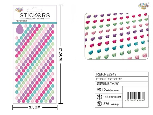 [PE2949] Stickers gota 9.5x21.5 cm - Novedades y decoración