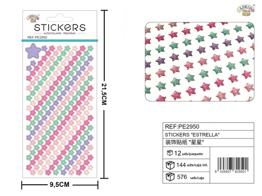 [PE2950] Stickers estrella 9.5x21.5 cm - Novedades y decoración