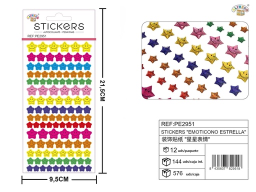 [PE2951] Stickers emoticono estrella 9.5x21.5 cm - Novedades y decoración