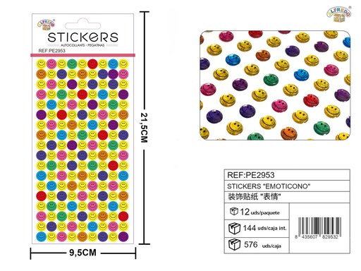 [PE2953] Stickers emoticono 9.5x21.5 cm - Novedades y decoración