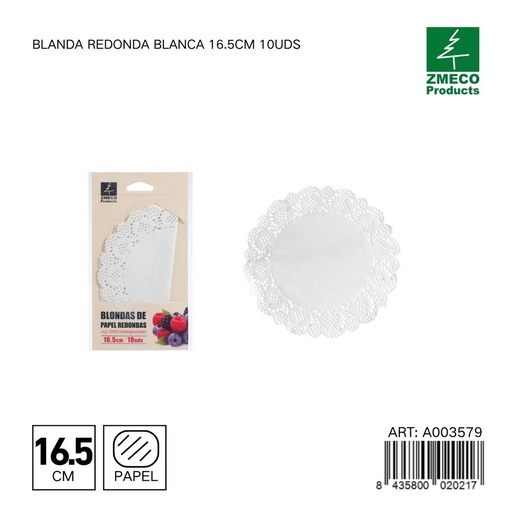 [A003579] Papel para tartas blando redondo 16.5 cm 10 uds - Utensilios de repostería y horneado
