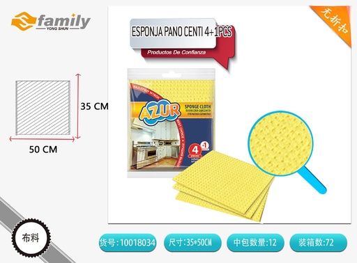 [10018034] Esponja de cocina 4 + 1pcs - Herramientas de limpieza