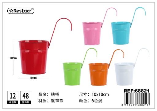 [68821] Maceta con gancho colorido (desmontable y doble uso) φ10*H10CM - Accesorios de jardín