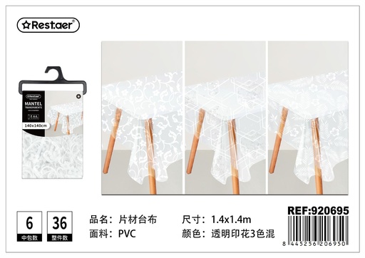 [920695] Mantel de plástico transparente 140*140CM - Manteles