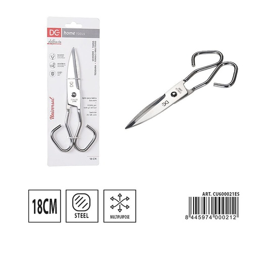 [A000128] Tijeras multiuso de acero 18 cm - Herramientas de cocina y corte