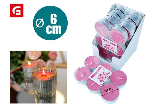 [171353078] Vela de té rosa 6 unidades - Velas aromáticas decorativas