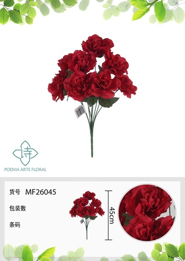 [MF26045ROJO] Ramo de flores artificiales - Centro de flores para tumba