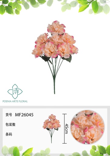 [MF26045ROSA Y CHAMPAGNE] Rama decorativa de flores artificiales - Rosa y Champagne MF26045