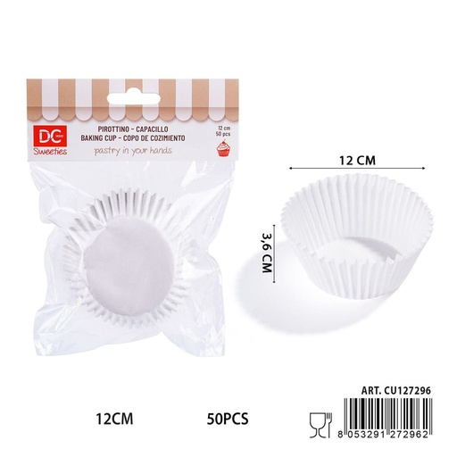[0243275] Moldes de papel para magdalenas 12 cm 50pz - Utensilios de repostería y horneado