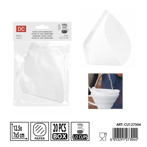 [0243376] Filtros de café 20 piezas 12.5x7x7x5 cm - Accesorios para cafeteras