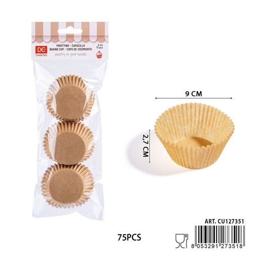 [0243517] Molde de papel kraft para pasteles 9 cm - Utensilios de repostería y cajas de postre