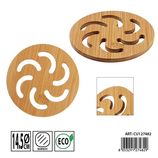 [0243684] Salvamanteles redondo de bambú 14.5cm - Utensilios de cocina y protección de superficies