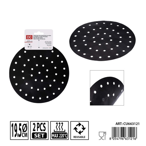 [0240305] Papel para freidora de aire 19,5 cm 2 piezas - Accesorios de cocina y protección