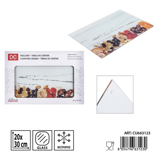 [0240307] Tabla de cortar de cristal 20x30 cm - Utensilios de cocina y corte