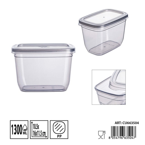 [0244853] Contenedor rectangular para alimentos DC Casa 1300 ml - Almacenamiento de comida
