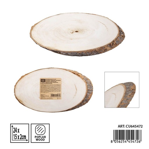 [0239766] Base decorativa ovalada de madera 24X15X2 cm - Accesorios de cocina y madera