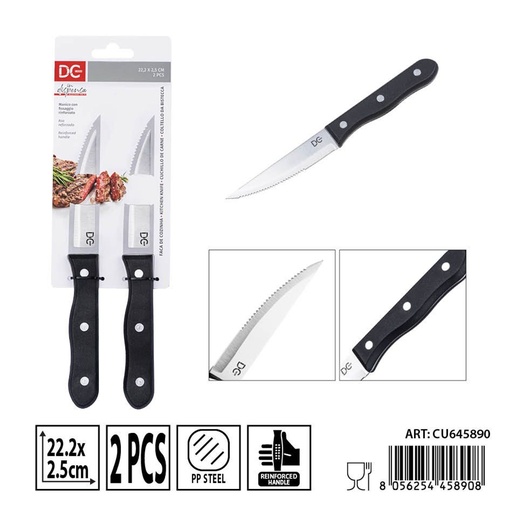 [0242207] Cuchillo para carne 2 piezas 22.2X2.5 cm - Herramientas de cocina