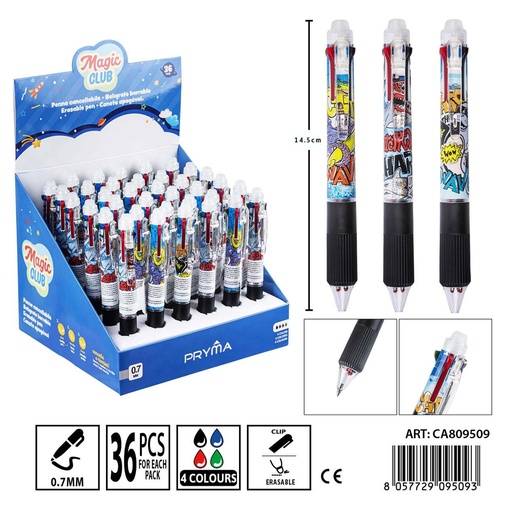 [0239208] Bolígrafo borrable 4 en 1 (0.7 mm) - Herramientas de escritura