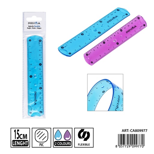 [0242224] Regla flexible de PVC (15 cm) - Accesorios de papelería
