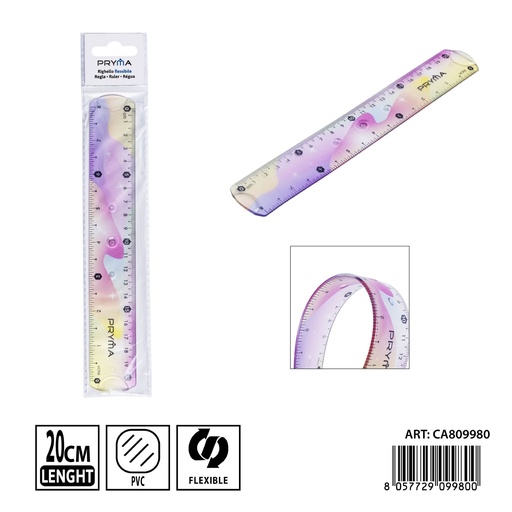 [0242227] Regla flexible de PVC (20 cm) - Accesorios de papelería