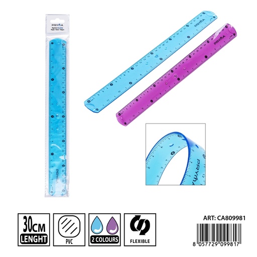 [0242228] Regla flexible de PVC (30 cm) - Accesorios de papelería