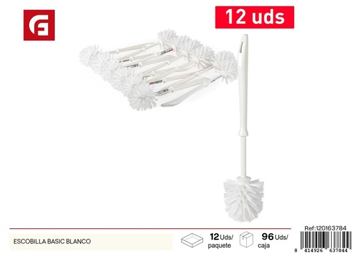 [120163784] Escobilla de baño básica blanca - Productos de limpieza y accesorios
