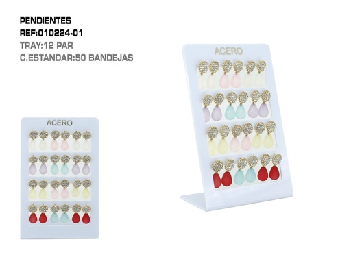 [010224-01] Pendientes expuestos 12 unidades - Bisutería elegante