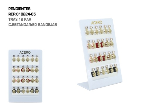 [010224-05] Pendientes expuestos 12 unidades - Bisutería elegante