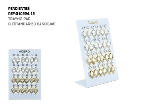 [010224-12] Pendientes expuestos 12 unidades - Bisutería elegante