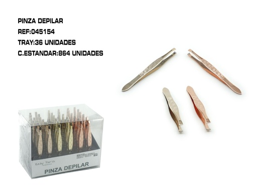 [045154] Pinza depilar 36 unidades - Herramientas de depilación