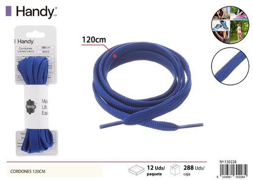 [130228] Cordones planas azul real de 120 cm - Accesorios para calzado