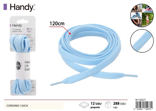 [130277] Cordones planas azul claro de 120 cm - Accesorios para calzado