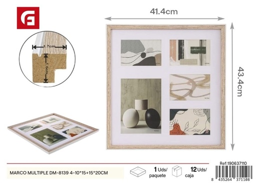 [190637110] Marco múltiple DM-8139 4-10*15+15*20 cm - Marco decorativo para fotos