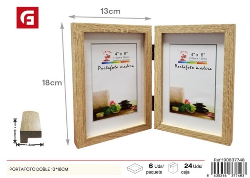[190637748] Portafoto doble DM-847 13x18 cm - Marco decorativo para fotos