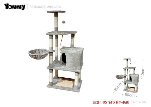 [YM5189] Rascador para gatos 60x45x140 cm - Accesorios para mascotas