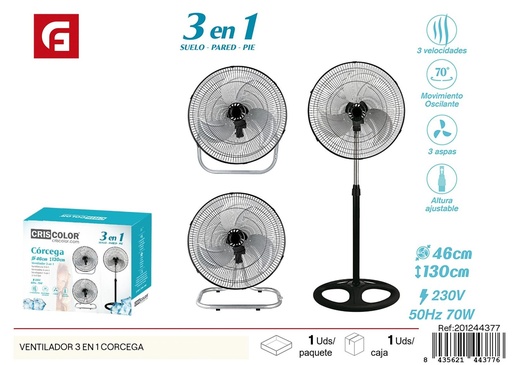 [201244377] Marcador de 3 en 1 Ventilador modelo Corcega NºRII-AEE: 8813 - Ventilador multiusos