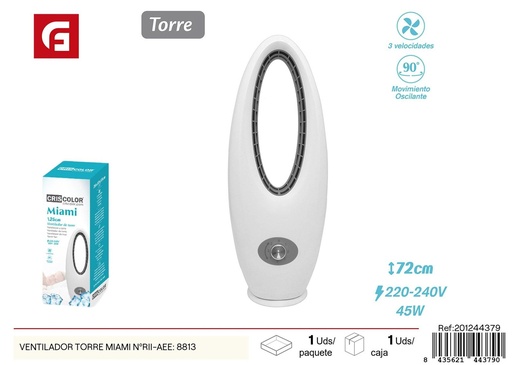 [201244379] Marcador de torre Ventilador modelo Miami NºRII-AEE: 8813 - Ventilador de torre